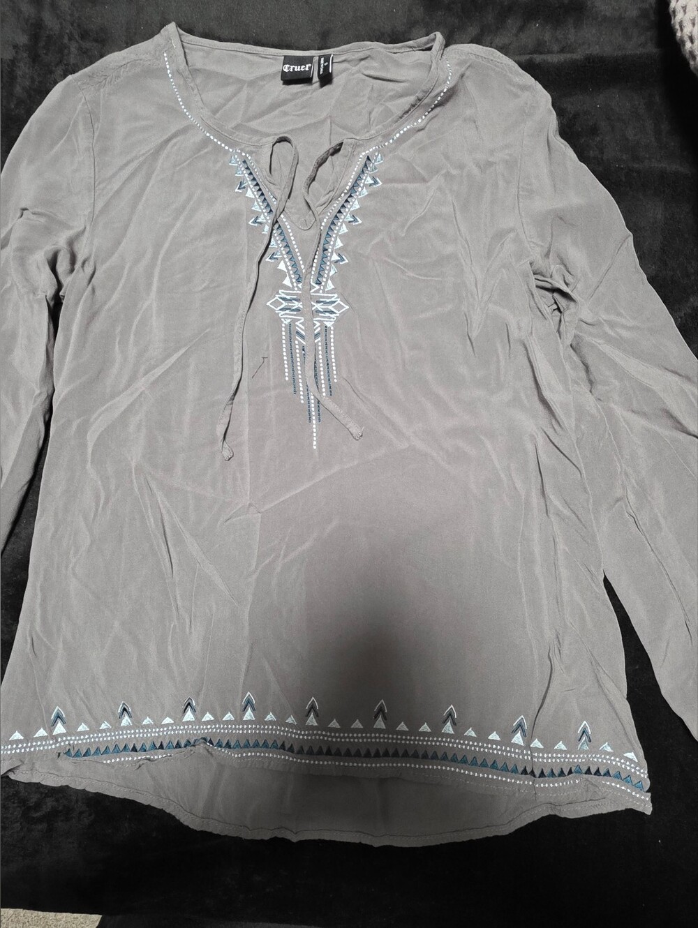 Cruel Girl Embroidered V-Neck Blouse